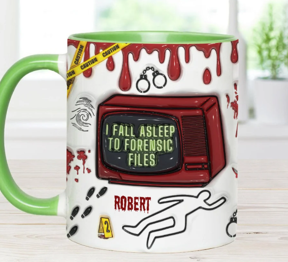 I Fall Asleep For Forensic Files - Personalized Accent Mug-Myprintsy