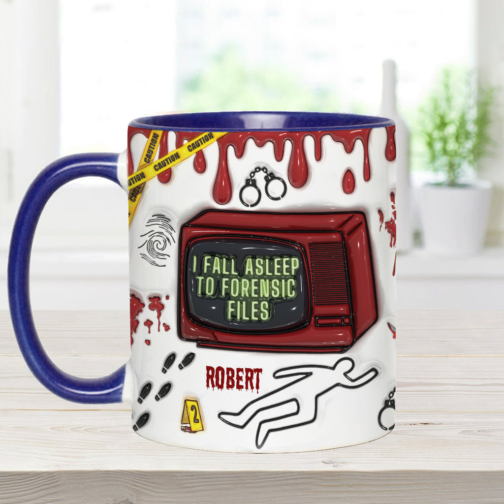 I Fall Asleep For Forensic Files - Personalized Accent Mug-Myprintsy