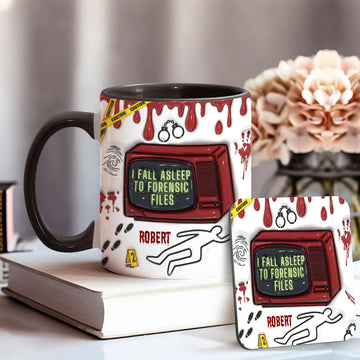 I Fall Asleep For Forensic Files - Personalized Accent Mug-Myprintsy