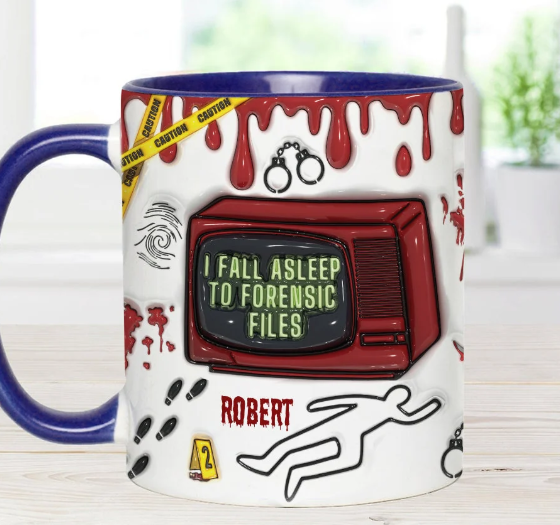 I Fall Asleep For Forensic Files - Personalized Accent Mug-Myprintsy