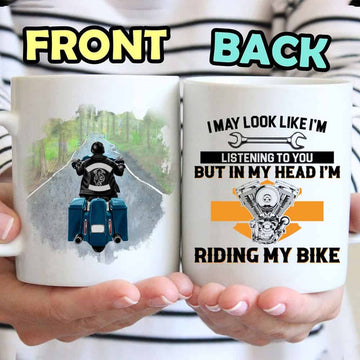 I May Look Like I’m Listening To You But I’m Riding My Bike Custom Mug - Personalized Coffee Mug - Gift For Biker-Myprintsy
