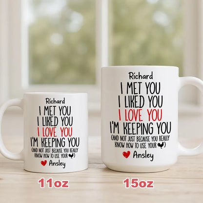 I Met You I Liked You I Love You I'm Keeping You Custom Mug - Personalized Coffee Mug-Myprintsy