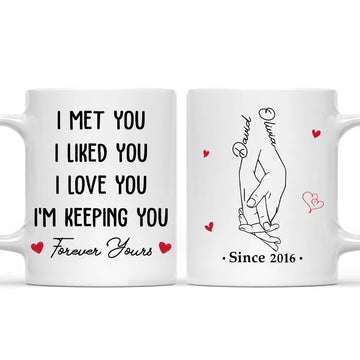 I Met You I Liked You I Love You I'm Keeping You Custom Mug - Personalized Coffee Mug-Myprintsy