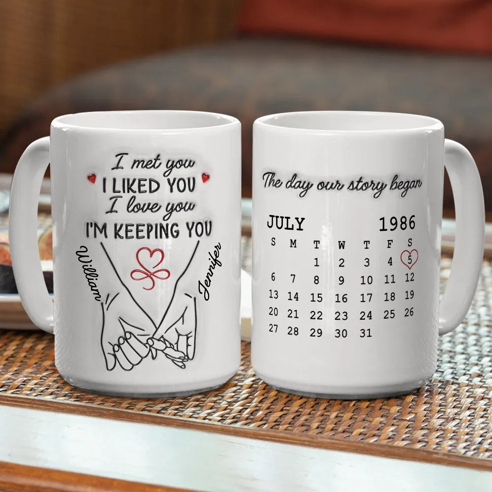 I Met You I Liked You I Love You I'm Keeping You Mug - Personalized Ceramic Mug-Myprintsy