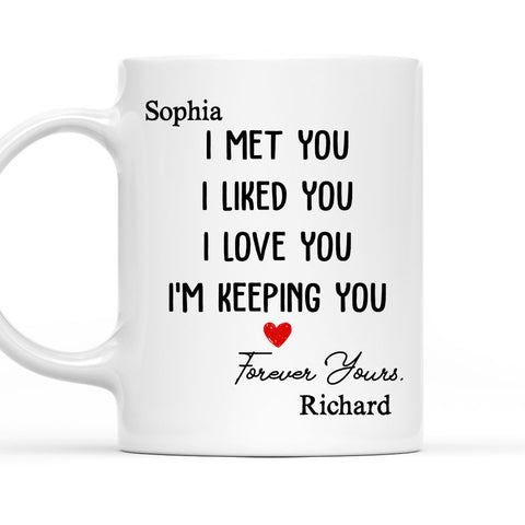 I Met You I Liked You I Love You I'm Keeping You Mug - Personalized Coffee Mug-Myprintsy