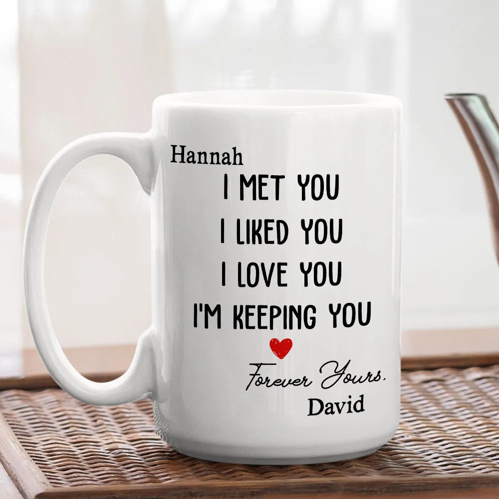 I Met You, I Liked You, I Love You, I'm Keeping You - Personalized Ceramic Mug-Myprintsy