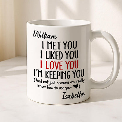 I Met You I Liked You I Love You Keeping You - Personalized Coffee Mug-Myprintsy