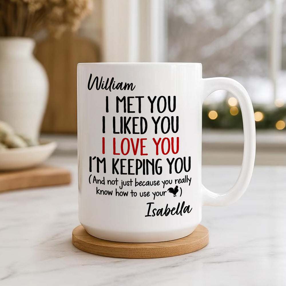 I Met You I Liked You I Love You Keeping You - Personalized Coffee Mug-Myprintsy