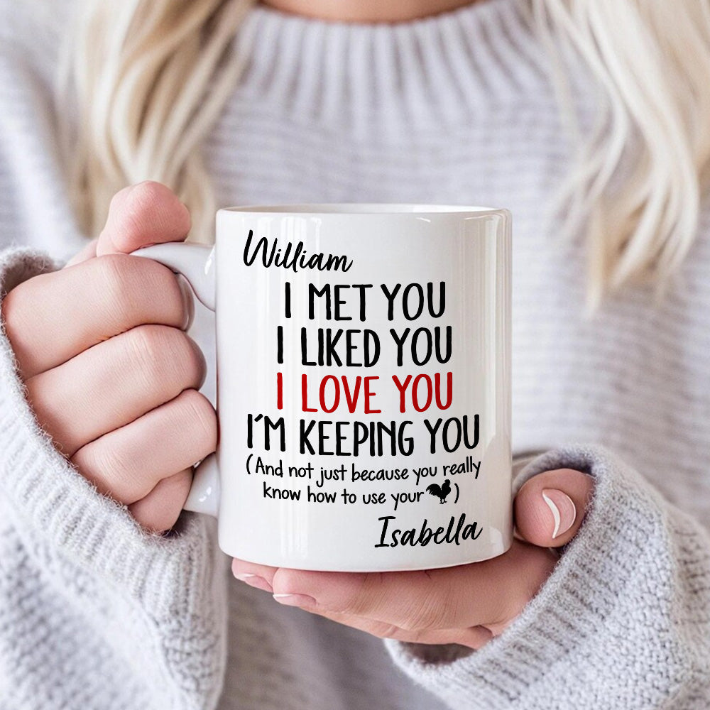 I Met You I Liked You I Love You Keeping You - Personalized Coffee Mug-Myprintsy