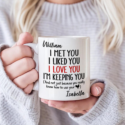 I Met You I Liked You I Love You Keeping You - Personalized Coffee Mug-Myprintsy