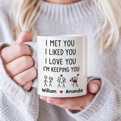 I Met You I Liked You I Love You Keeping You - Personalized Coffee Mug-Myprintsy