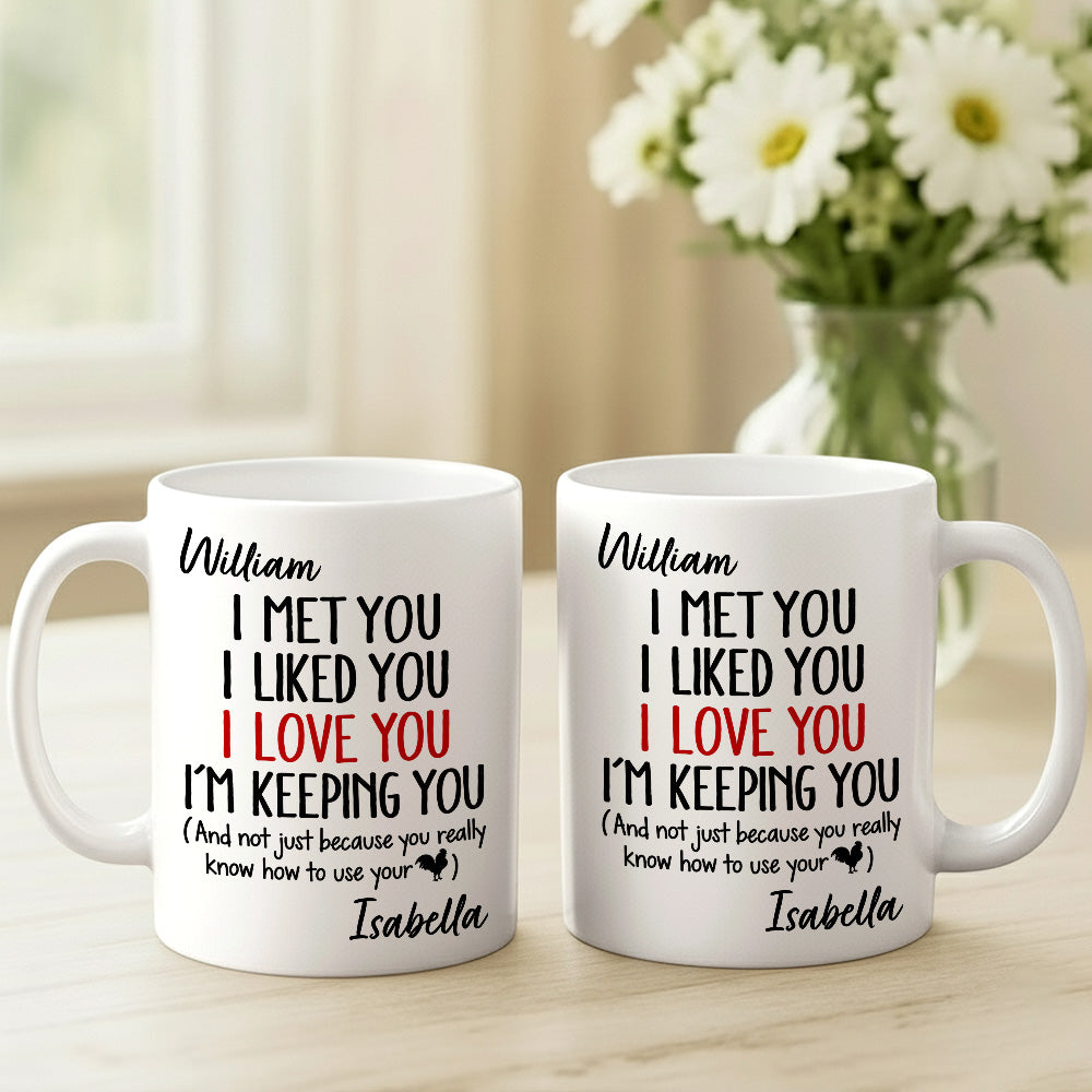 I Met You I Liked You I Love You Keeping You - Personalized Coffee Mug-Myprintsy