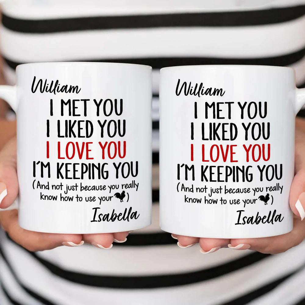 I Met You I Liked You I Love You Keeping You - Personalized Coffee Mug-Myprintsy