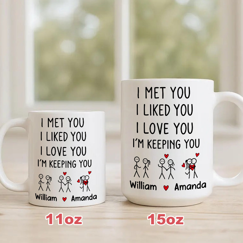 I Met You I Liked You I Love You Keeping You - Personalized Coffee Mug-Myprintsy