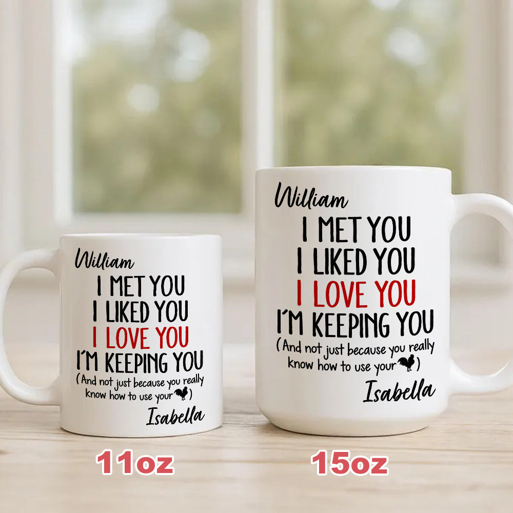 I Met You I Liked You I Love You Keeping You - Personalized Coffee Mug-Myprintsy