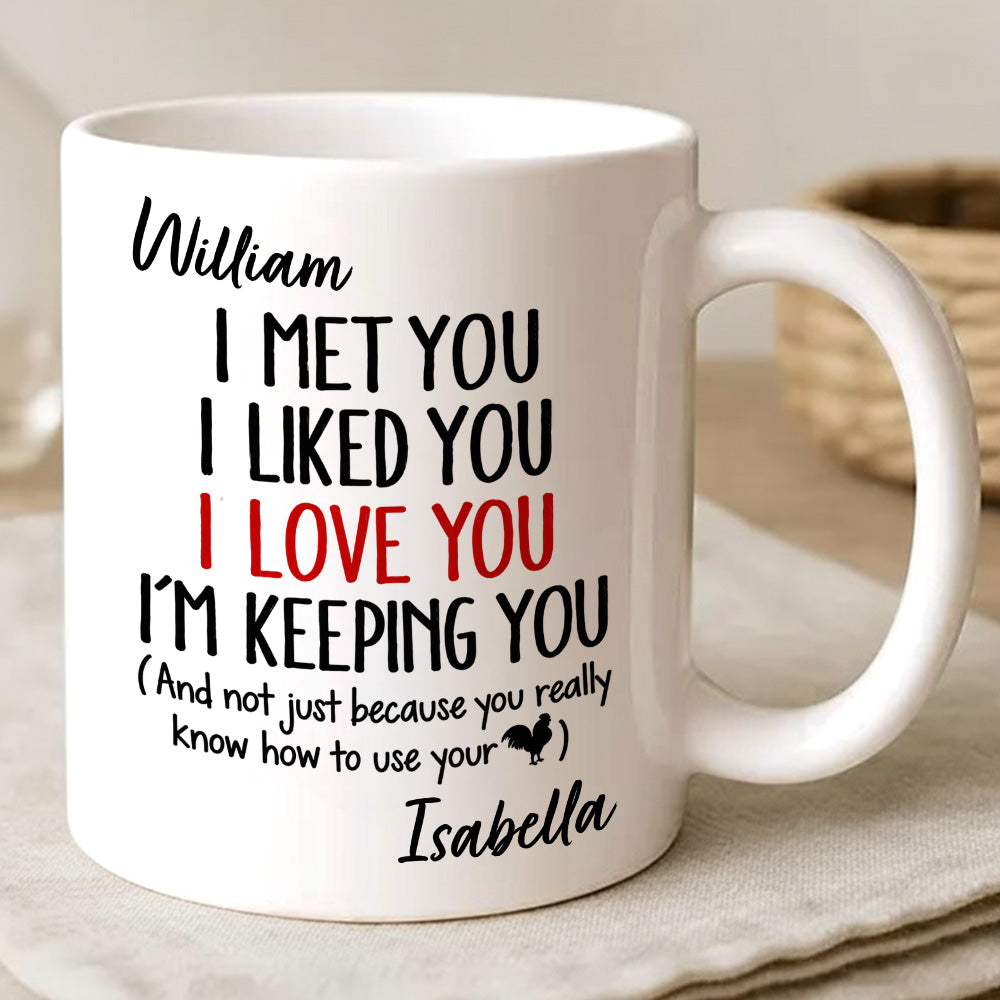 I Met You I Liked You I Love You Keeping You - Personalized Coffee Mug-Myprintsy