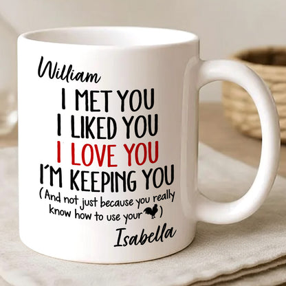 I Met You I Liked You I Love You Keeping You - Personalized Coffee Mug-Myprintsy