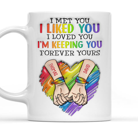 I Met You I Loved You Im Keeping You Forever Your Mug - Personalized 3D Mug - Gift For Husband Wife, Anniversary, LGBTQ+-Myprintsy