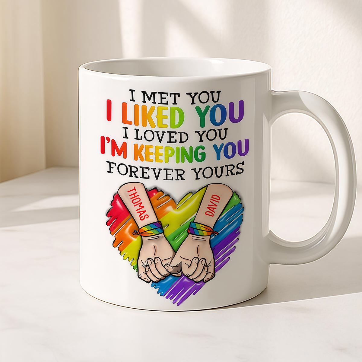 I Met You I Loved You Im Keeping You Forever Your Mug - Personalized Ceramic Mug - Gift For Husband Wife, Anniversary, LGBTQ+-Myprintsy