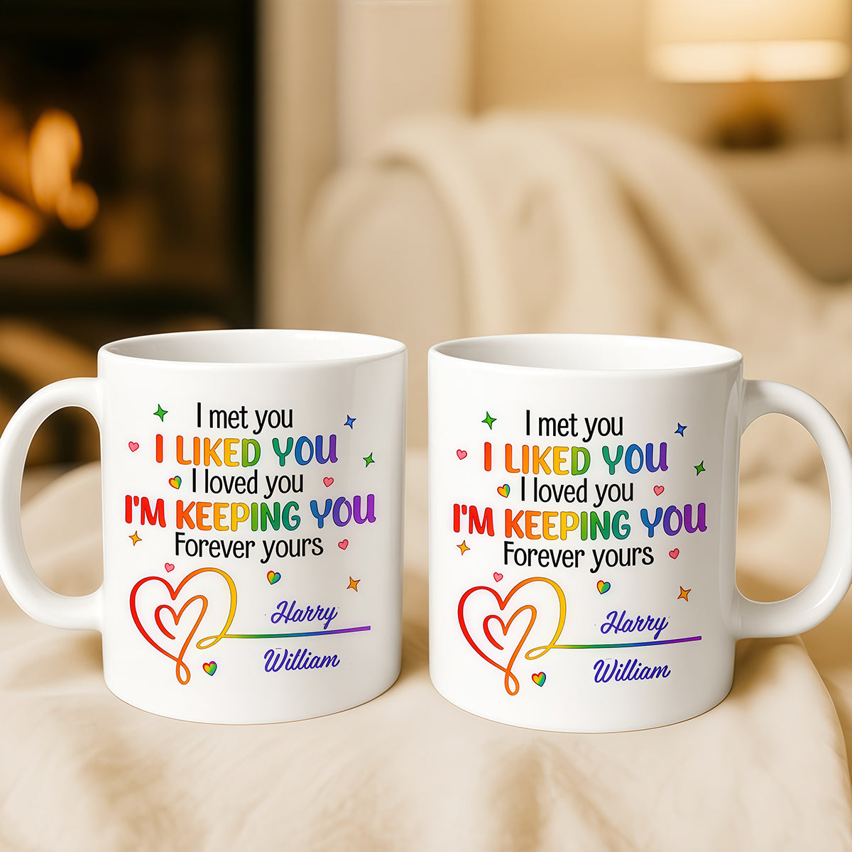 I Met You I Loved You Im Keeping You Forever Your Mug - Personalized Ceramic Mug - Gift For Husband Wife, Anniversary, LGBTQ+-Myprintsy