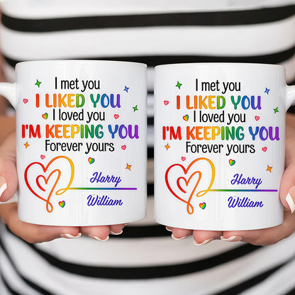 I Met You I Loved You Im Keeping You Forever Your Mug - Personalized Ceramic Mug - Gift For Husband Wife, Anniversary, LGBTQ+-Myprintsy