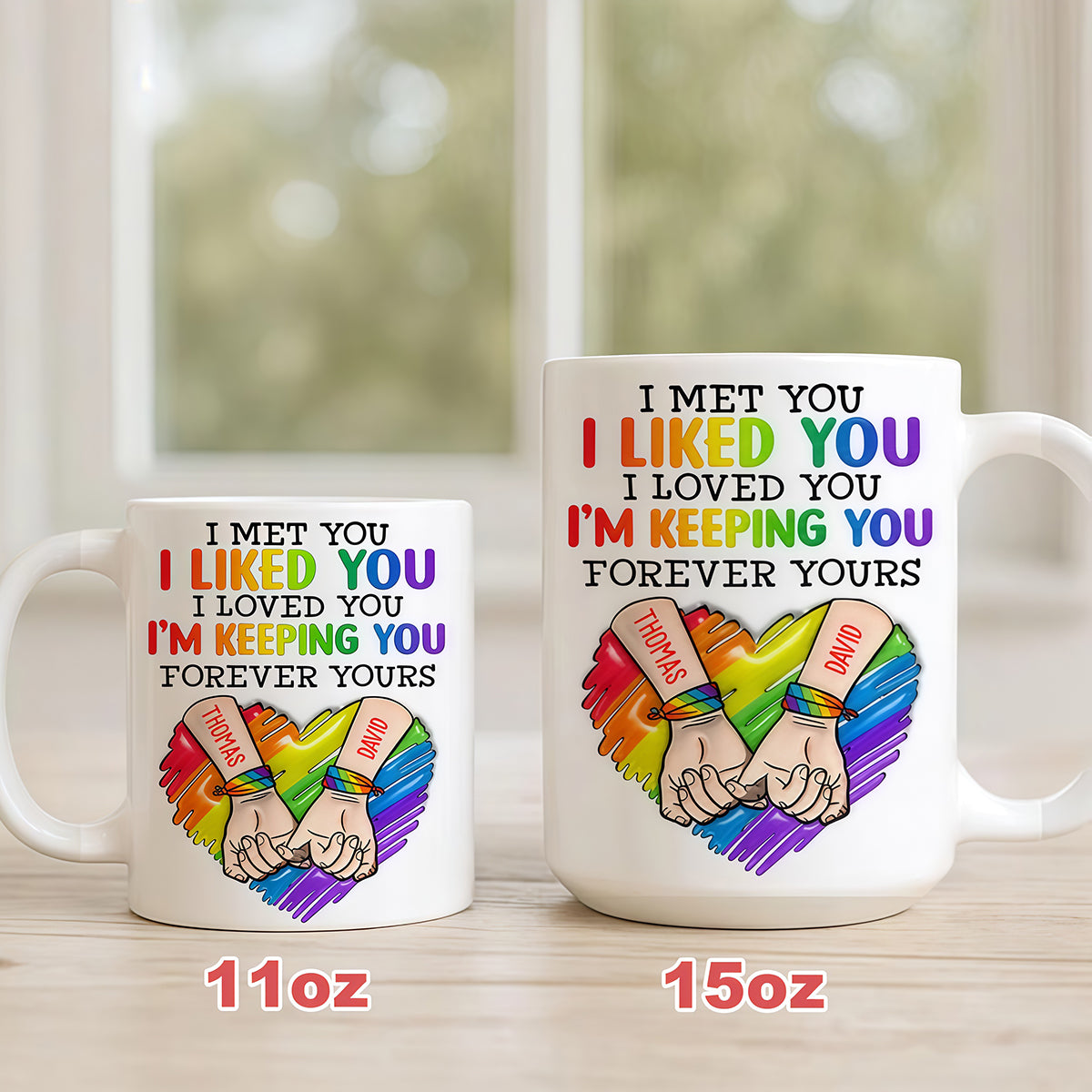 I Met You I Loved You Im Keeping You Forever Your Mug - Personalized Ceramic Mug - Gift For Husband Wife, Anniversary, LGBTQ+-Myprintsy