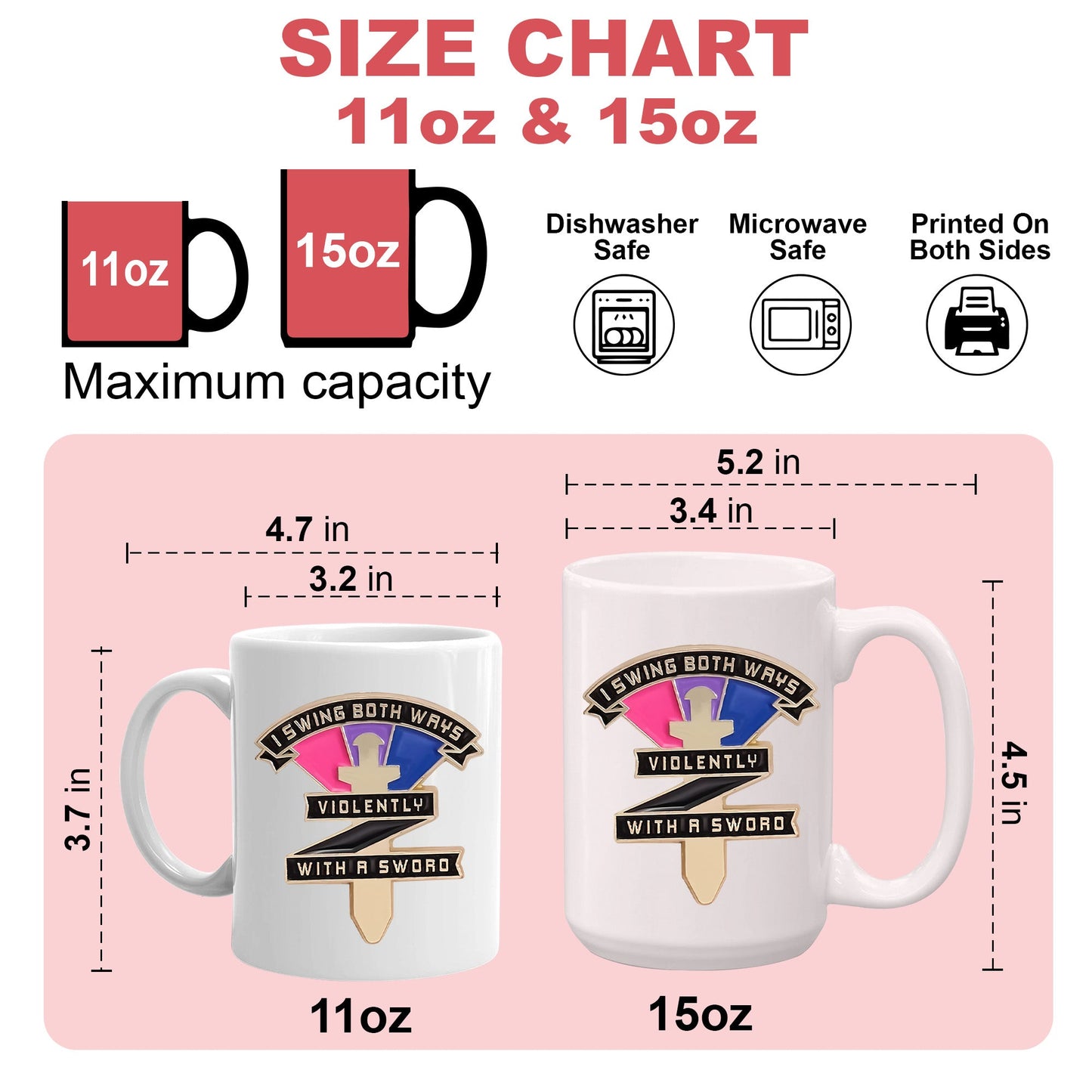 I Swing Both Ways Violenty With A Sword - Mug-Myprintsy