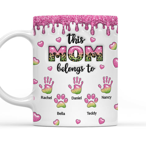 This Mom Grandma Belongs To - Personalized 3D Mug
