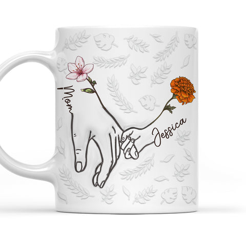 Hand In Hand, Heart In Heart - Personalized 3D Mug