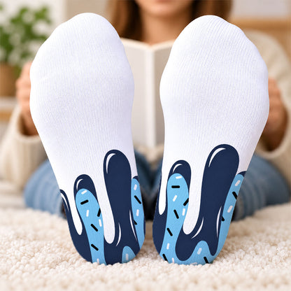 Icecream Drip Design For Baseball, Basketball, American Football, Hockey, Soccer Lover - Personalized Full Print Socks-Myprintsy