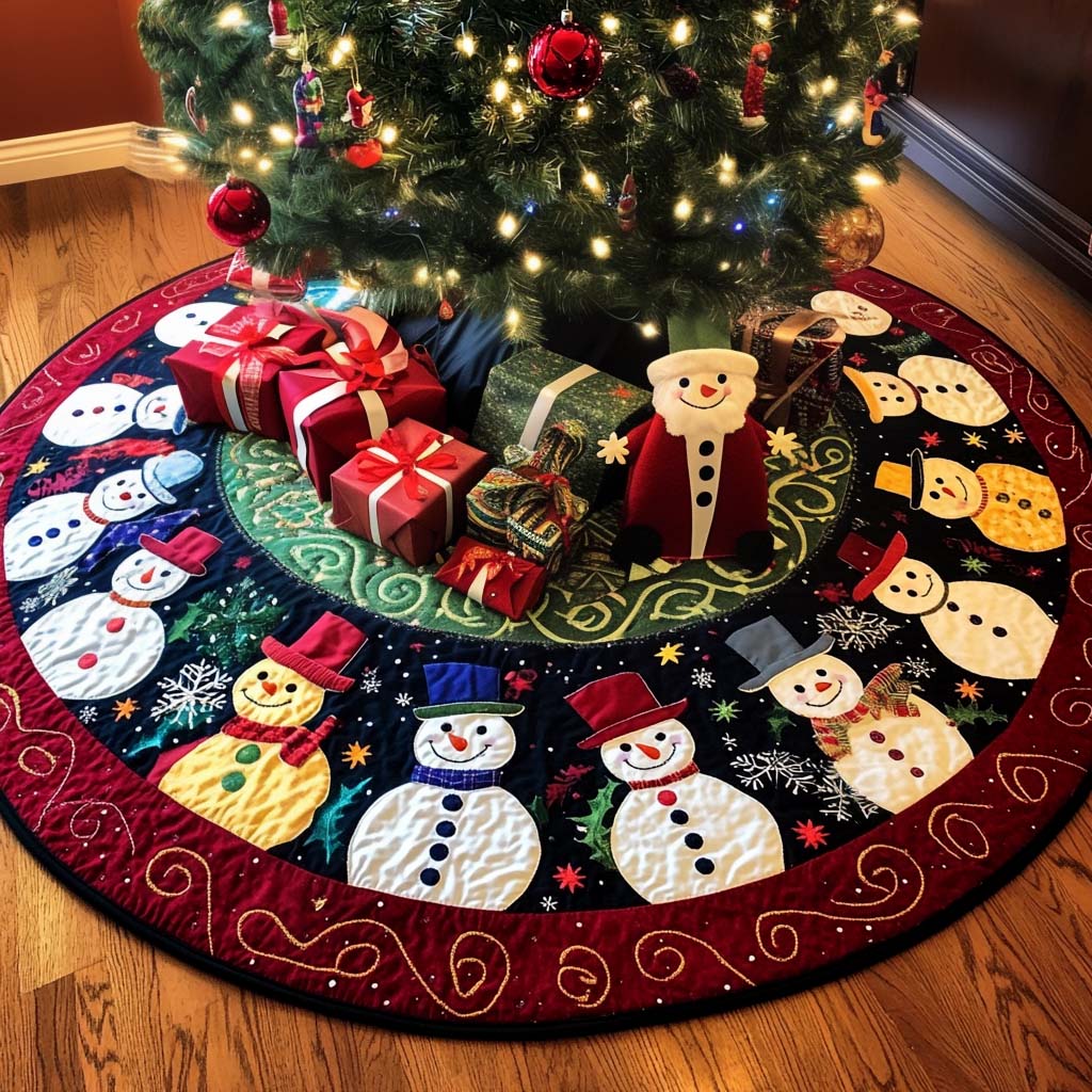 Icy Charm Christmas Quilted Tree Skirt-Myprintsy