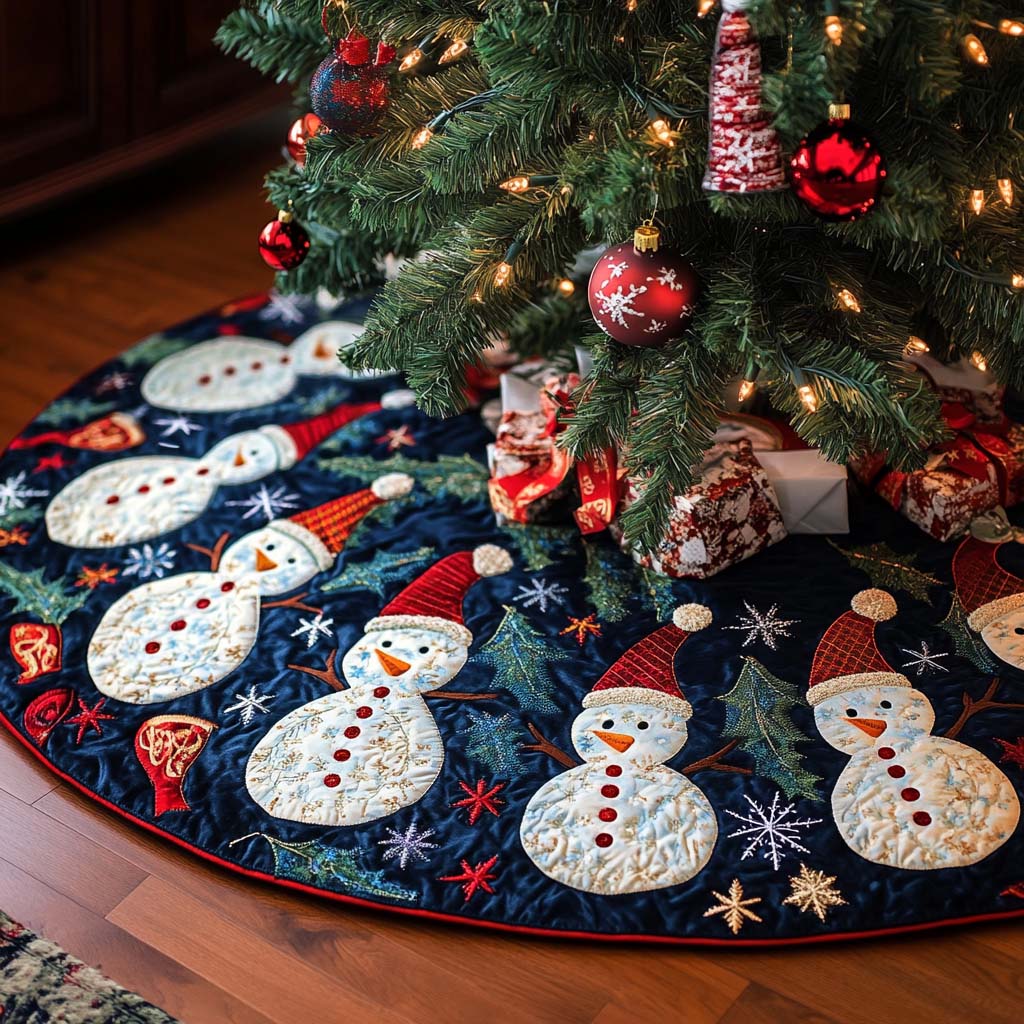 Icy Delight Christmas Quilted Tree Skirt-Myprintsy