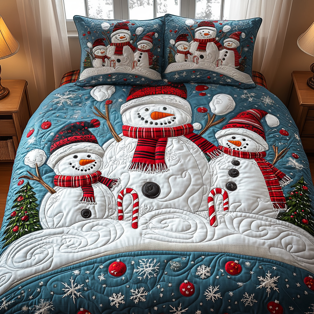 Icy Embrace -Piece Quilted Bedding Set VTQ-Myprintsy