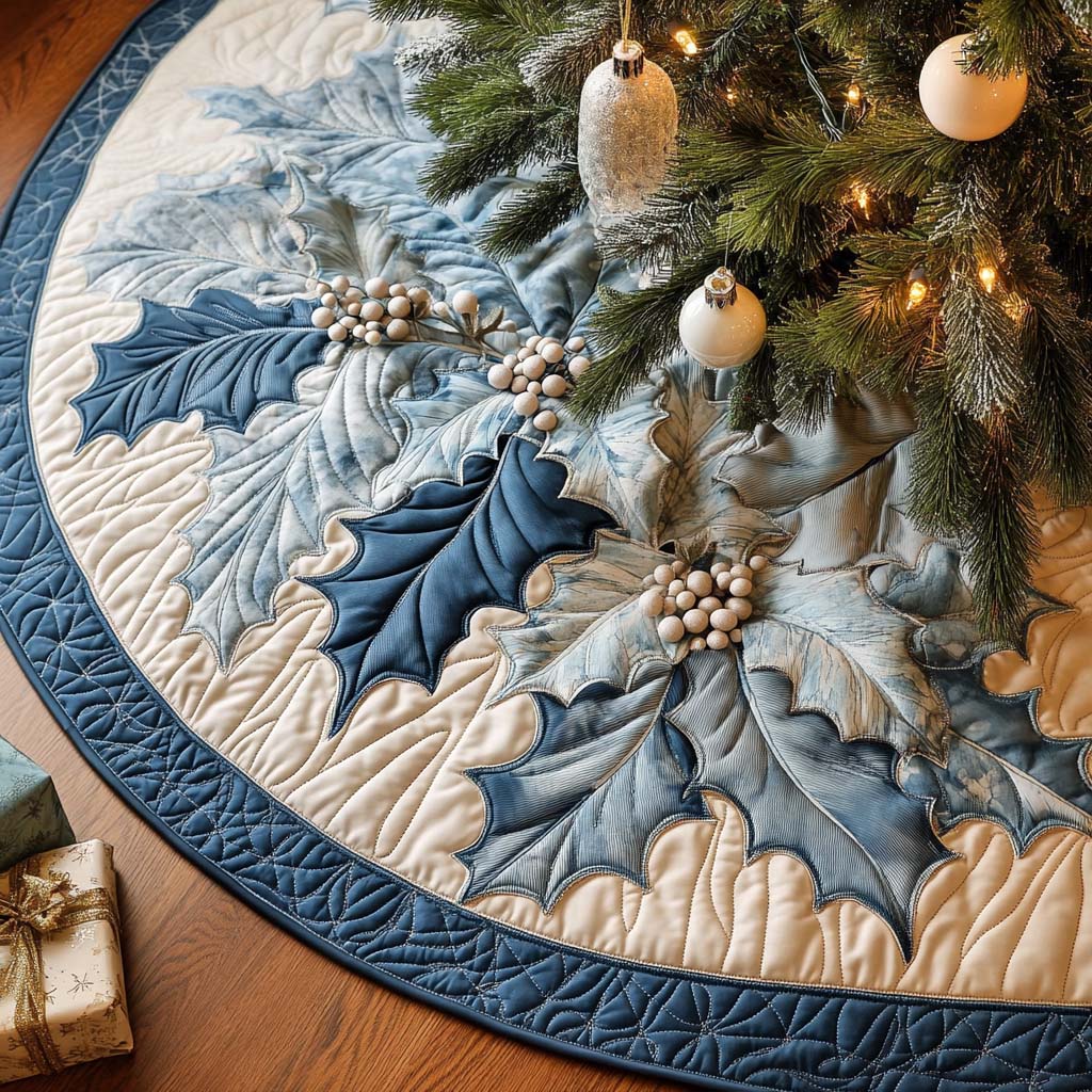 Icy Glow Christmas Quilted Tree Skirt VTQ-Myprintsy