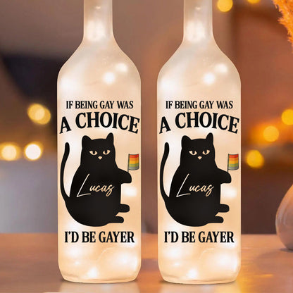 If Being Gay Was A Choice, I'd Be Gayer - Personalized Bottle Lamp-Myprintsy