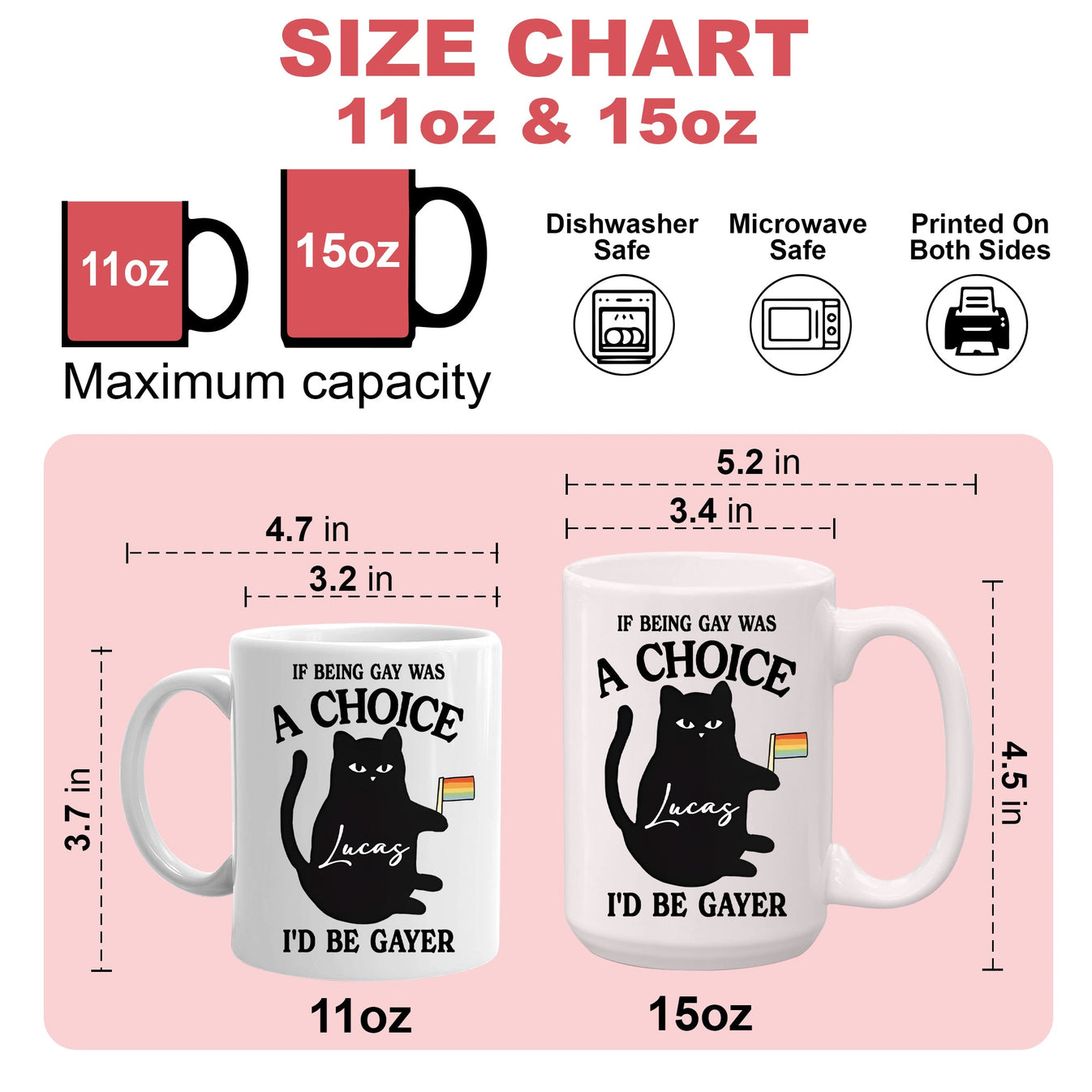 If Being Gay Was A Choice, I'd Be Gayer - Personalized Pride Mug-Myprintsy