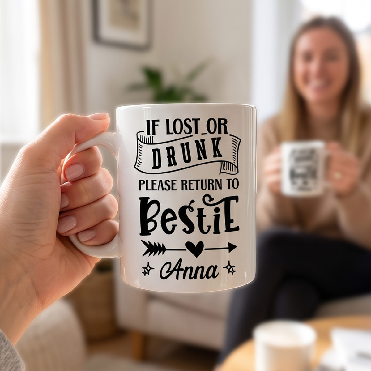 If Lost Or Drunk Please Return To Bestie - Personalized Ceramic Mug-Myprintsy