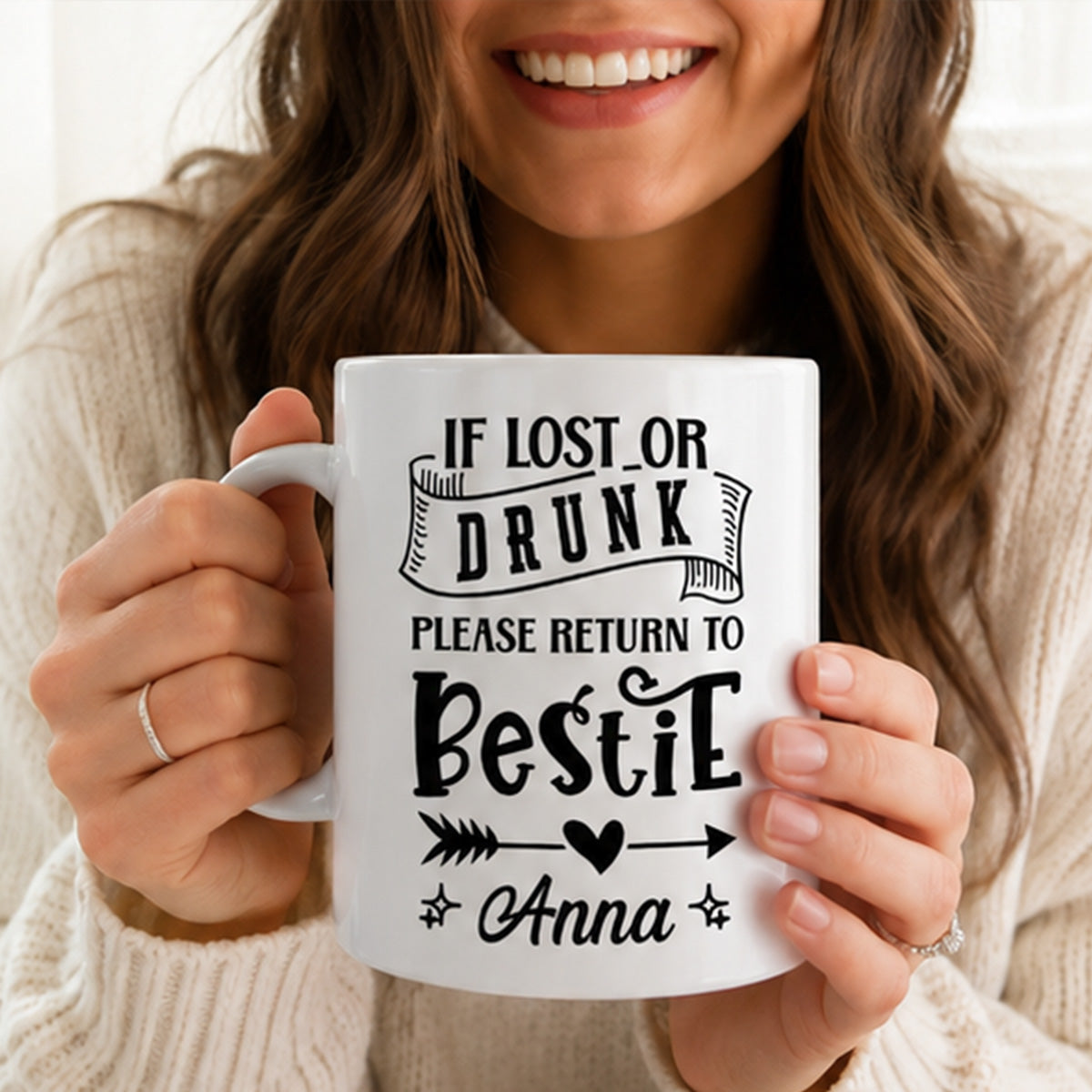 If Lost Or Drunk Please Return To Bestie - Personalized Ceramic Mug-Myprintsy