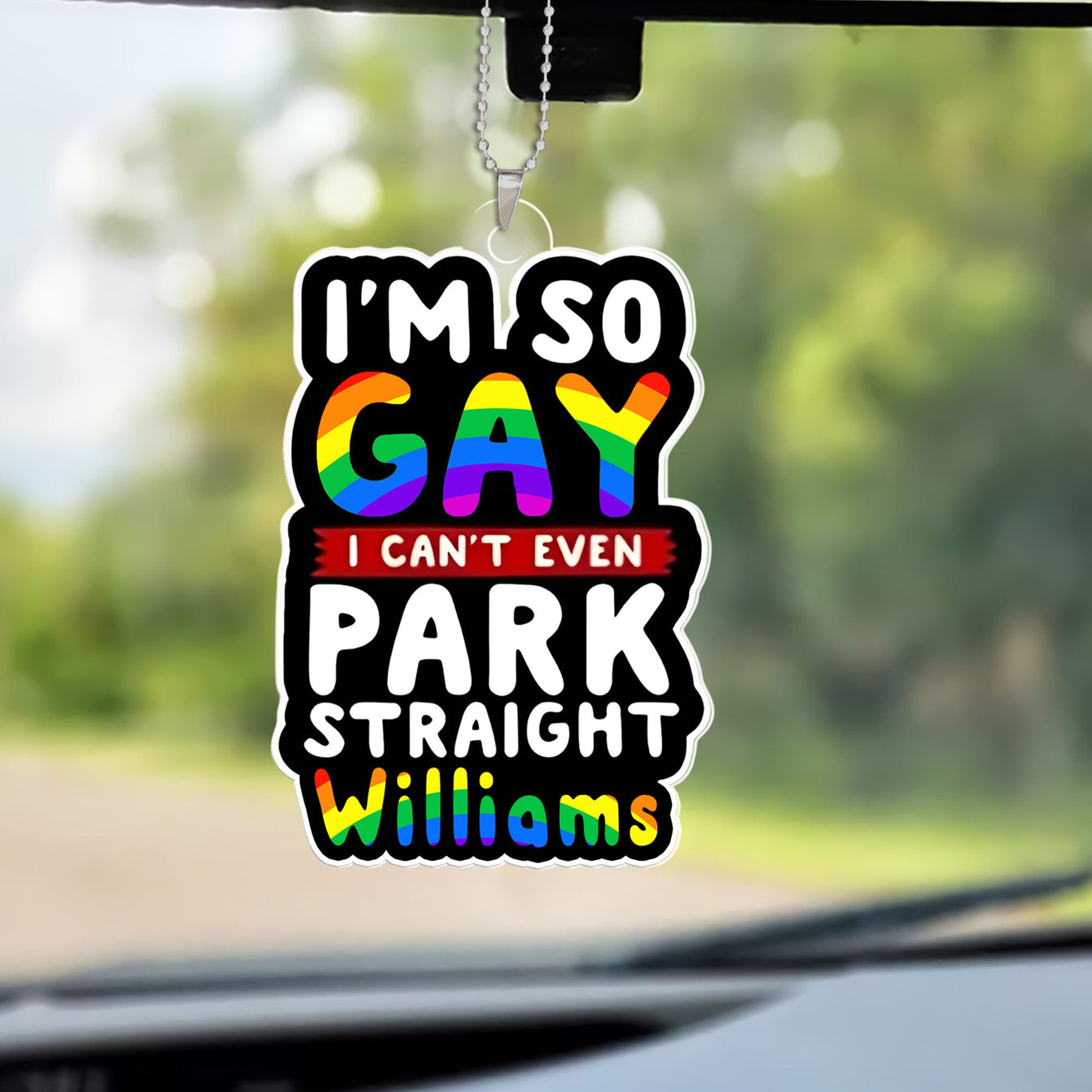 I’m So Gay, I Can’t Even Park Straight - Personalized Rear View Mirror Accessory-Myprintsy