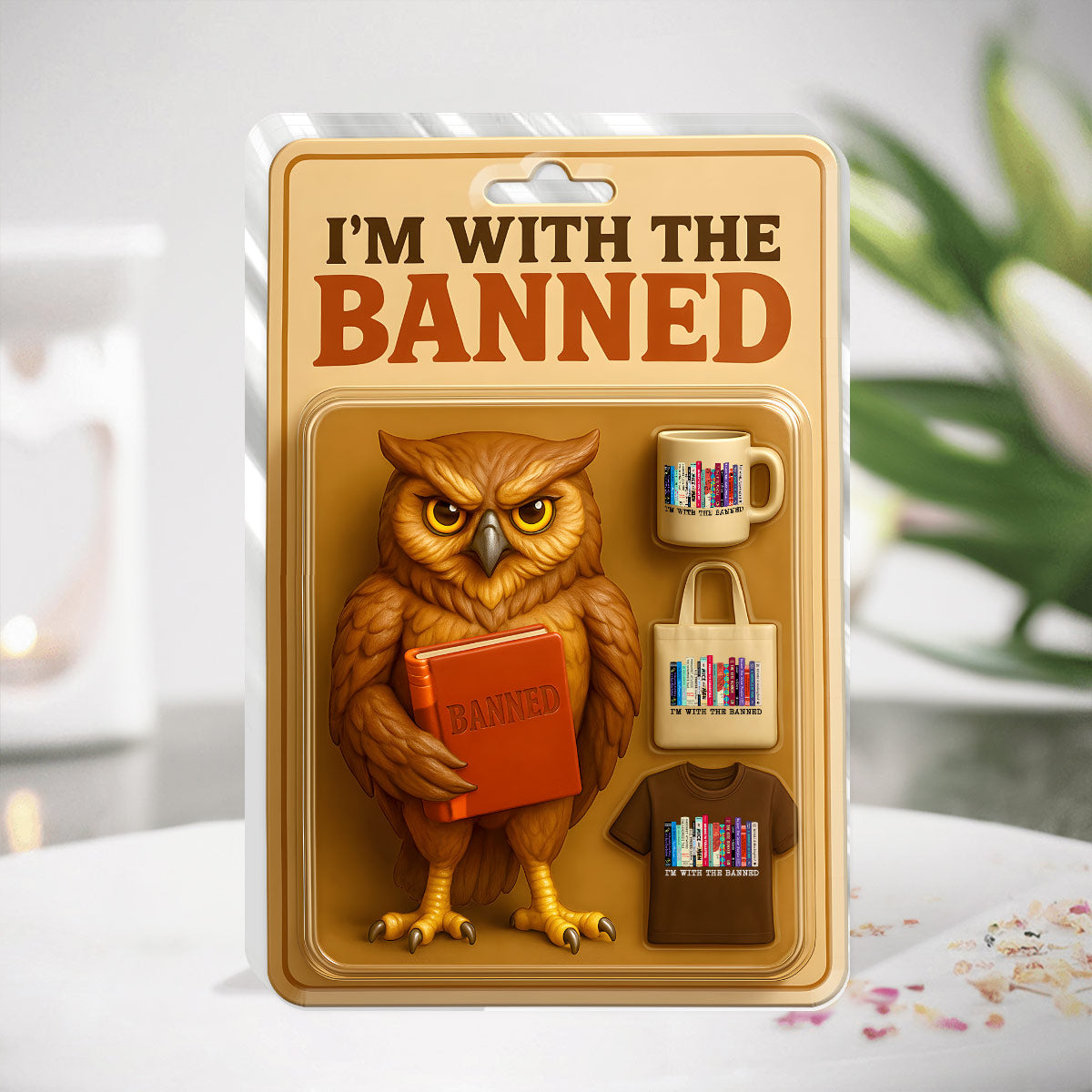 I'm With The Banned - Custom Shaped Squared Acrylic Plaque-Myprintsy