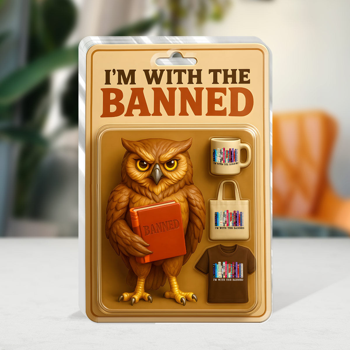I'm With The Banned - Custom Shaped Squared Acrylic Plaque-Myprintsy