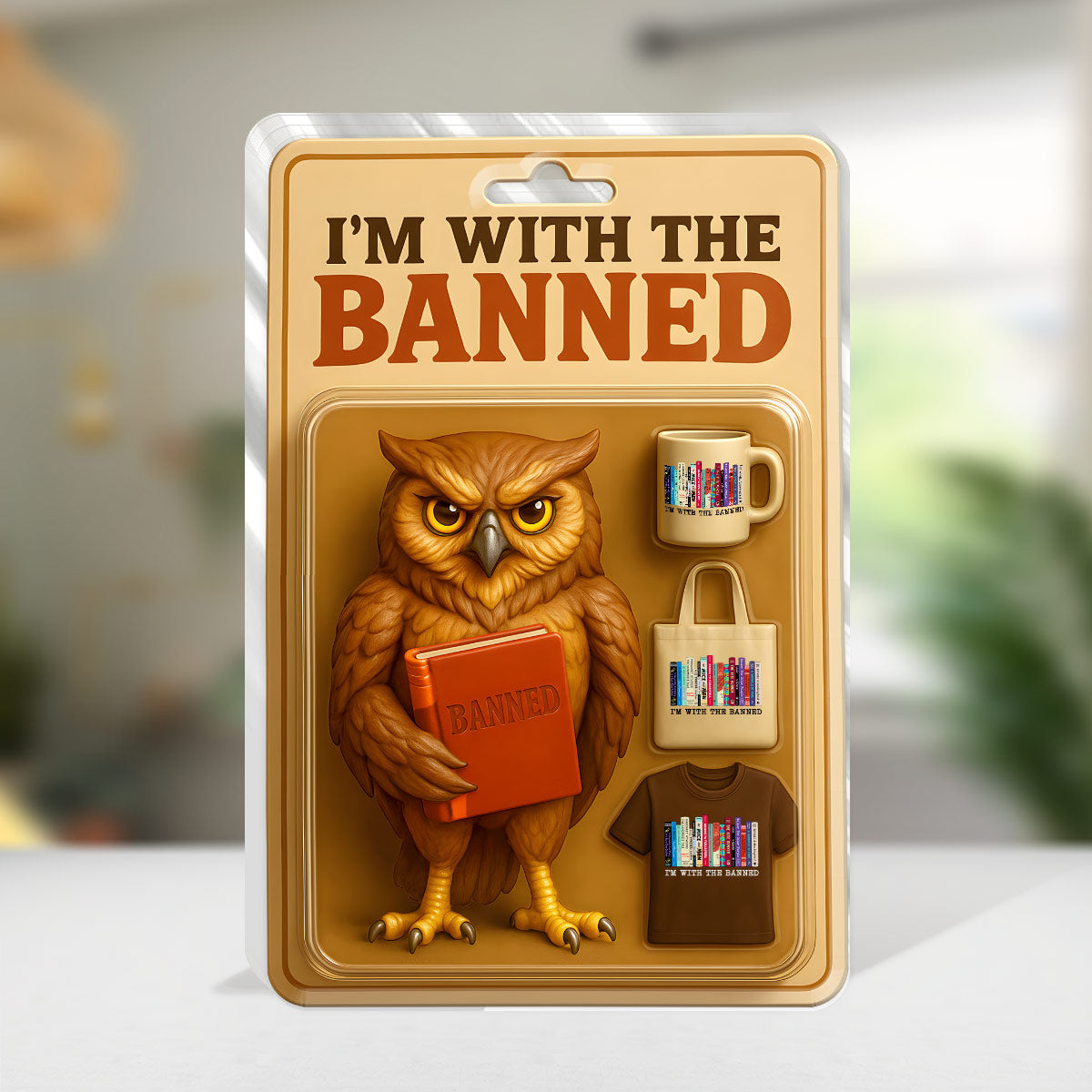I'm With The Banned - Custom Shaped Squared Acrylic Plaque-Myprintsy