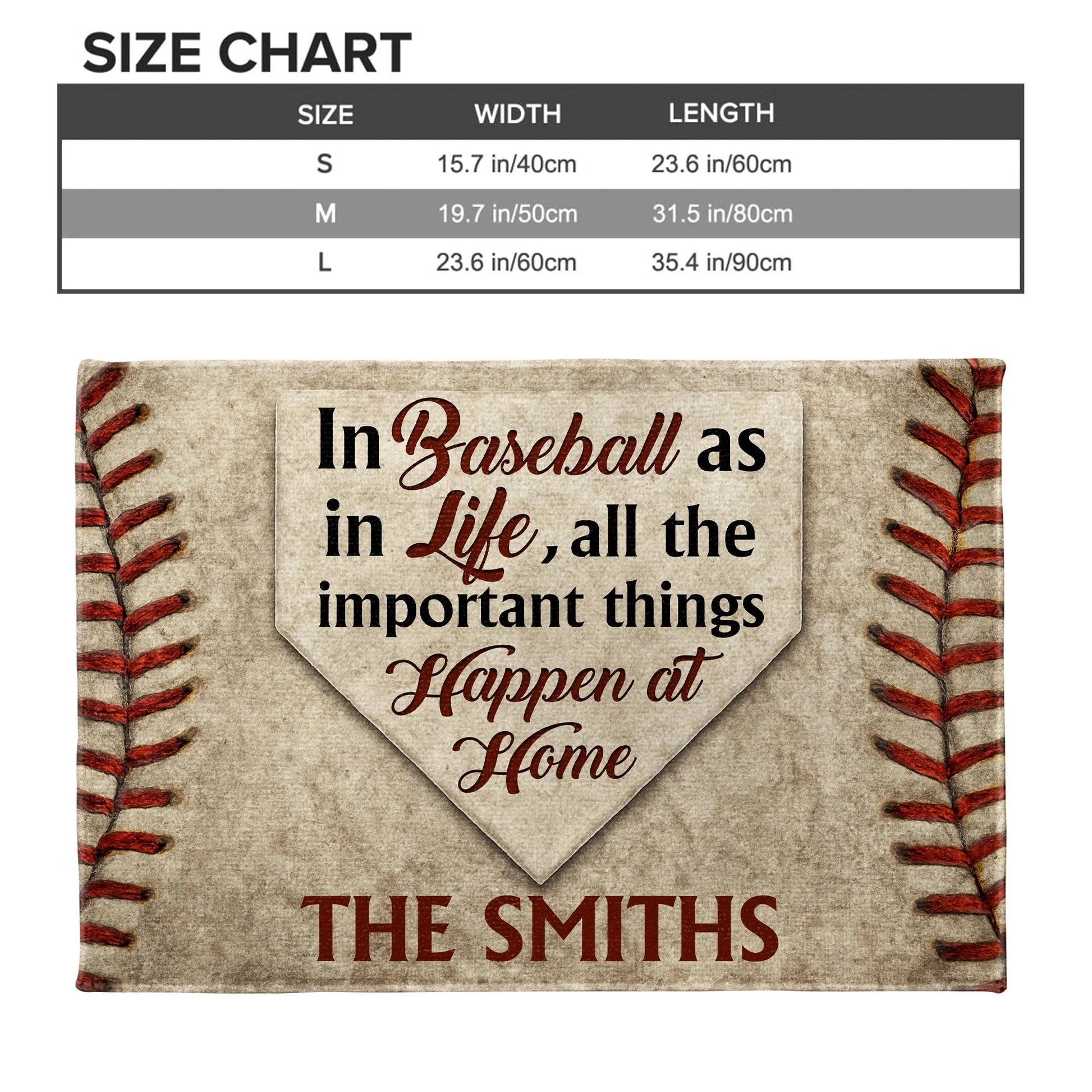 In Baseball As In Life, All The Important Things Happen At Home - Gift For Sports Fans and Family - Personalized Doormat-Myprintsy