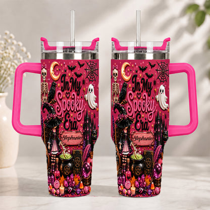 In My Spooky Era - Personalized Pink Halloween 40oz Tumbler With Straw-Myprintsy