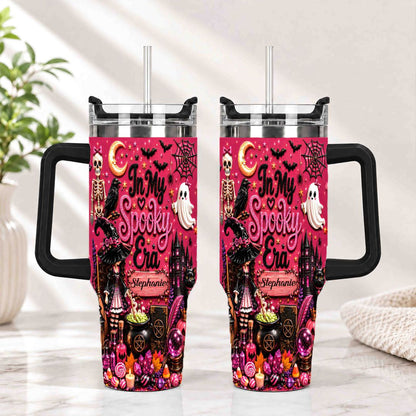 In My Spooky Era - Personalized Pink Halloween 40oz Tumbler With Straw-Myprintsy
