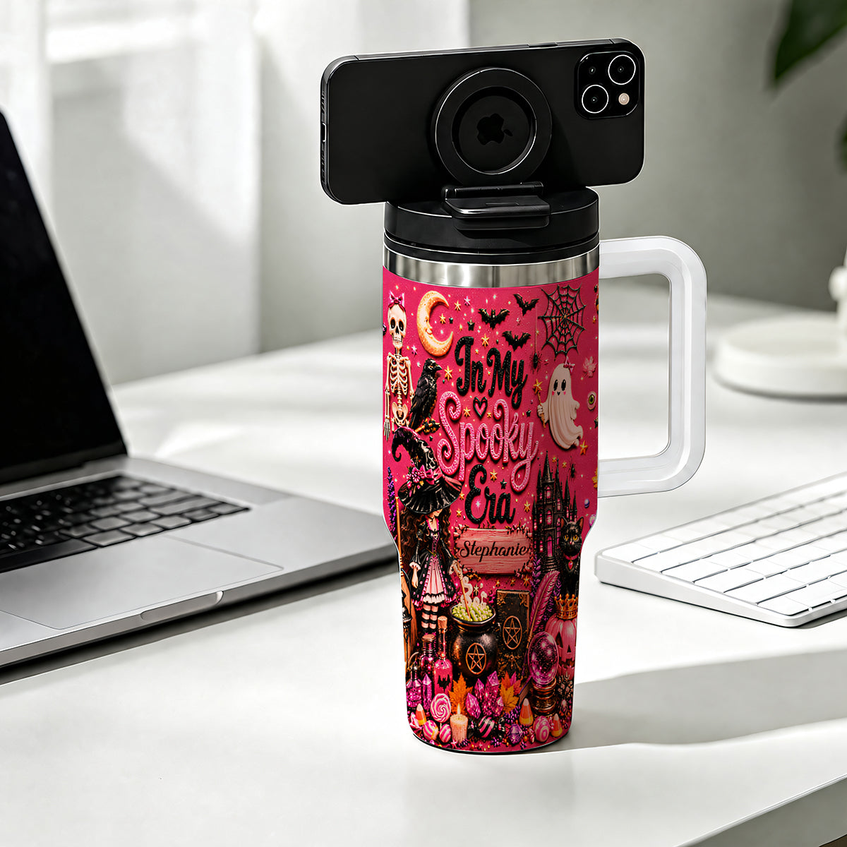 In My Spooky Era - Personalized Pink Halloween 40oz Tumbler With Straw TEST-Myprintsy