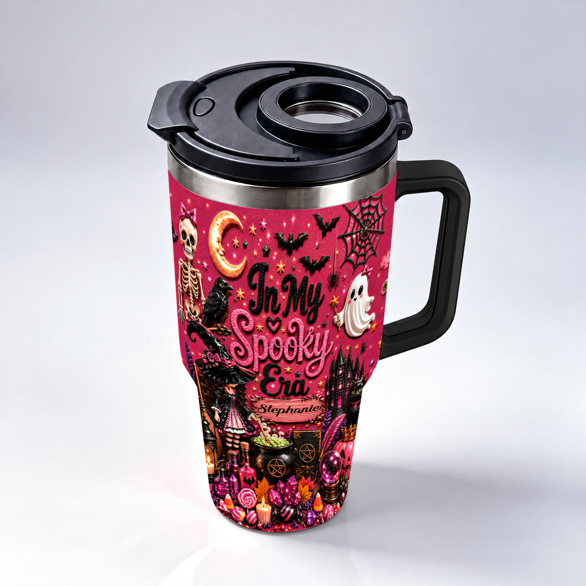 In My Spooky Era - Personalized Pink Halloween 40oz Tumbler With Straw TEST-Myprintsy