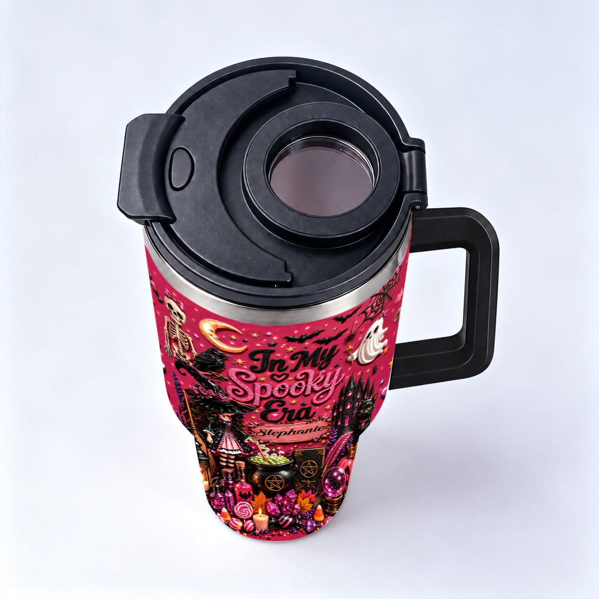 In My Spooky Era - Personalized Pink Halloween 40oz Tumbler With Straw TEST-Myprintsy