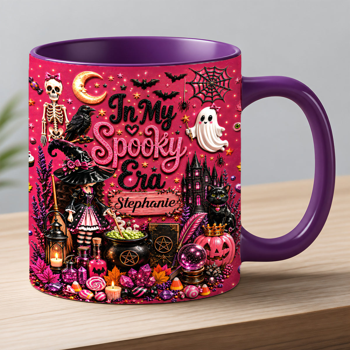 In My Spooky Era - Personalized Pink Halloween Accent Mug [TEST]-Myprintsy