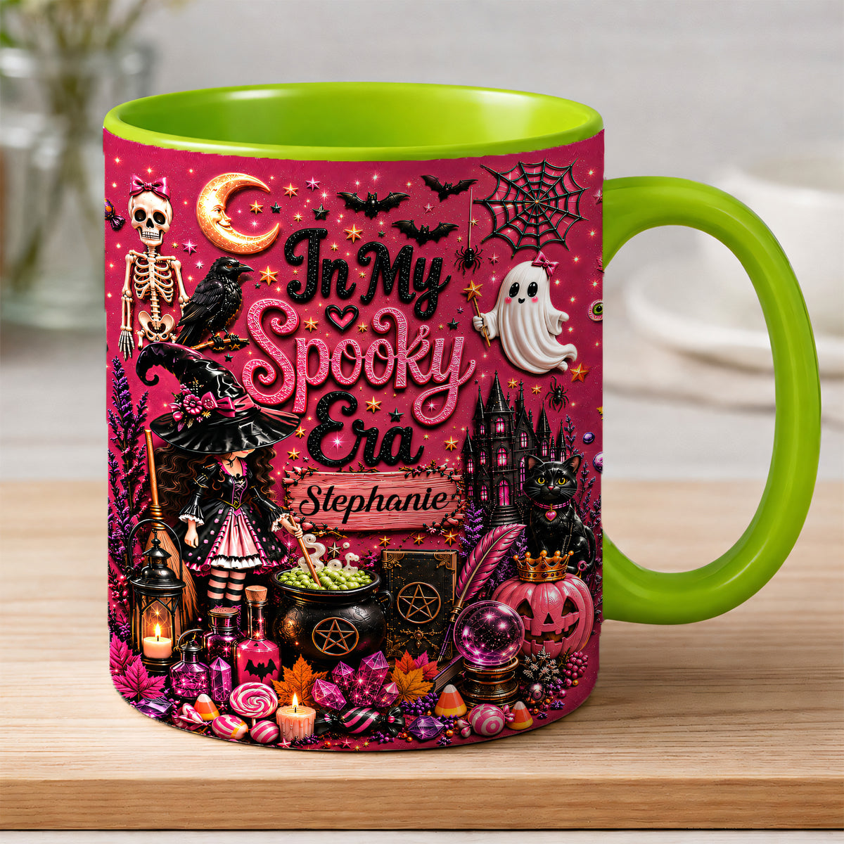 In My Spooky Era - Personalized Pink Halloween Accent Mug [TEST]-Myprintsy